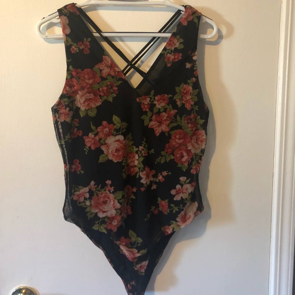 Criss cross front body suit